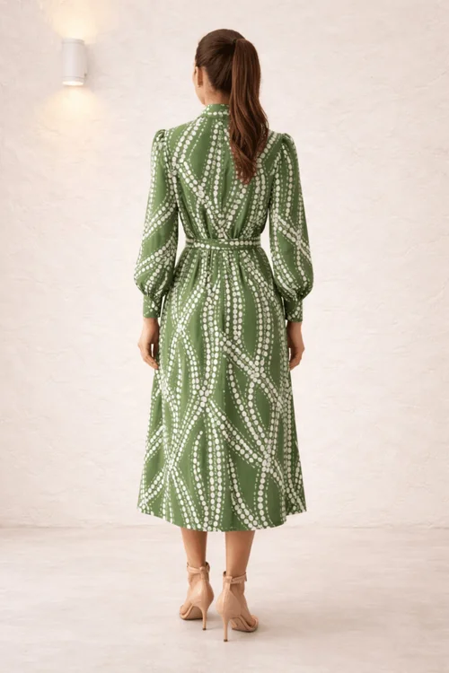 Style Cheat Green Leaf Shirt Dress - 8 Image 3