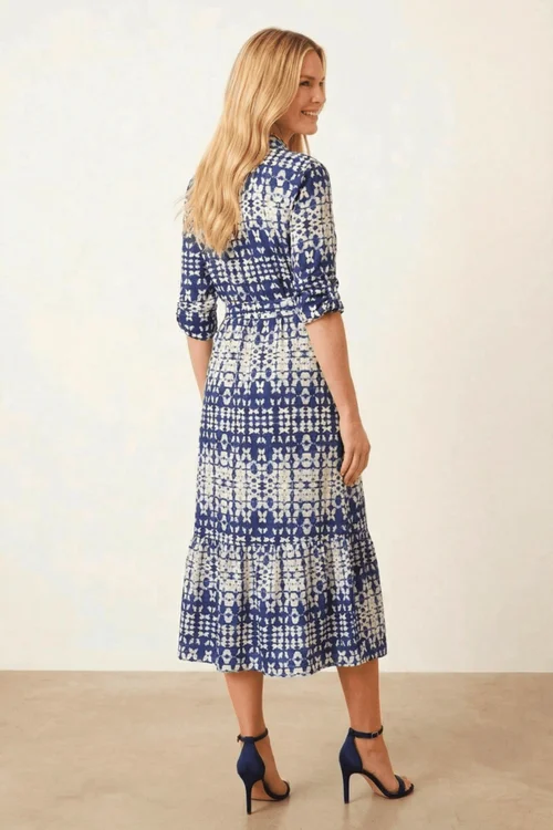 Style Cheat Blue Belted Shirt Dress - 8 Image 3