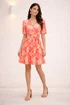 Style Cheat Pleat Sleeve Orange Mini Dress - 10 Image 1