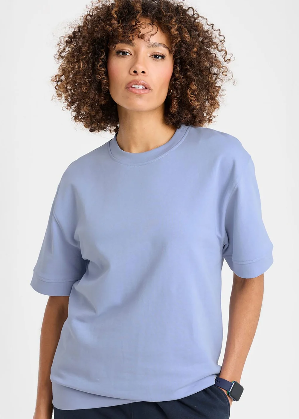 Cotton Traders Blue Sky Cotton Short Sleeve Sweatshirt - 3XL Image 1