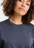 Cotton Traders Steel Blue Cotton Short Sleeve Sweatshirt - L Image 2
