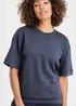 Cotton Traders Steel Blue Cotton Short Sleeve Sweatshirt - L Image 1