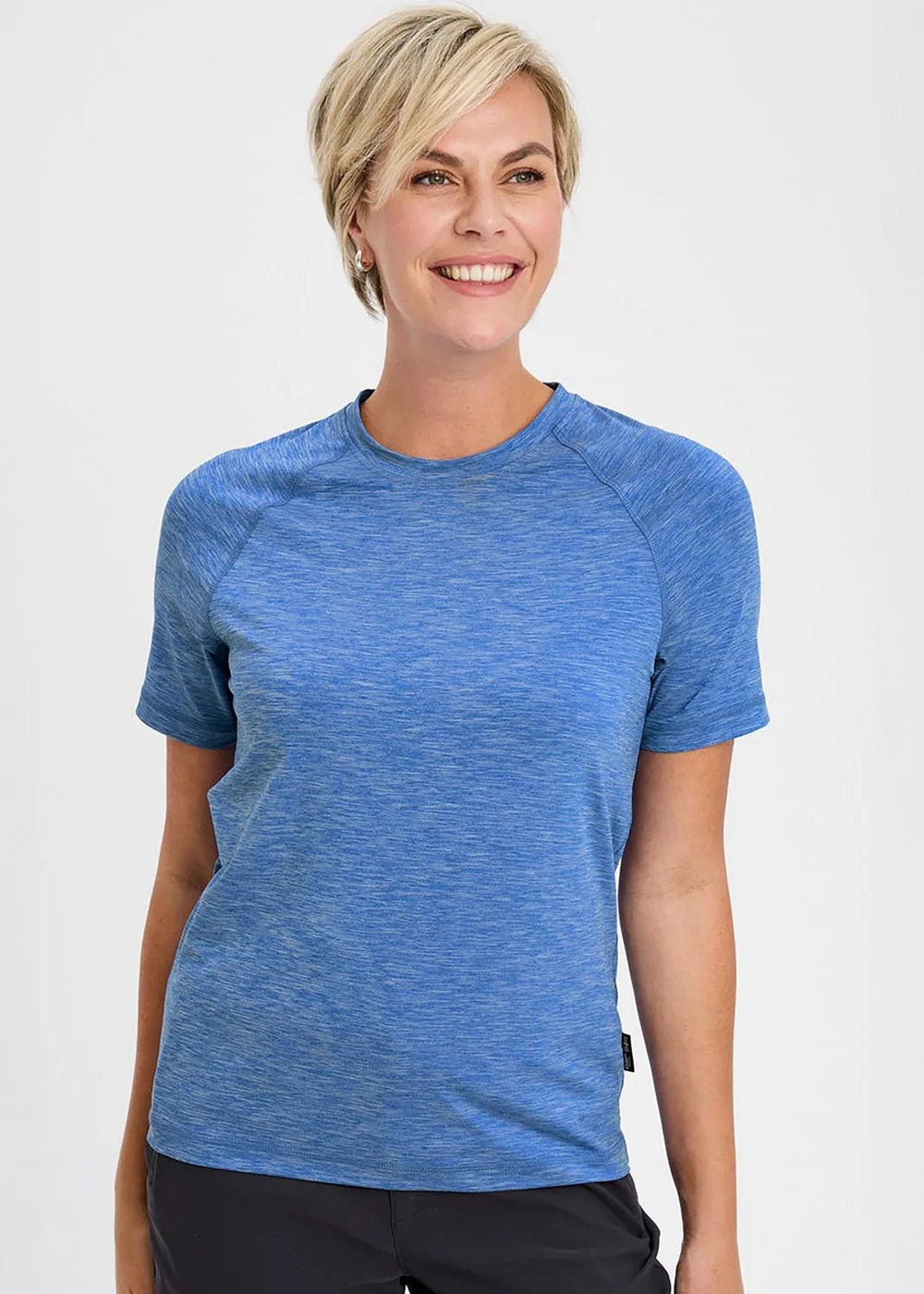 Cotton Traders French Blue Breathable Crew Neck T-Shirt - S Image 2
