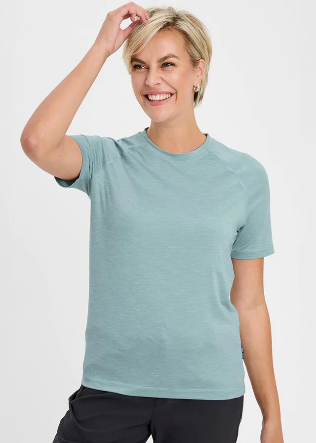 Cotton Traders Iced Aqua Breathable Crew Neck T-Shirt