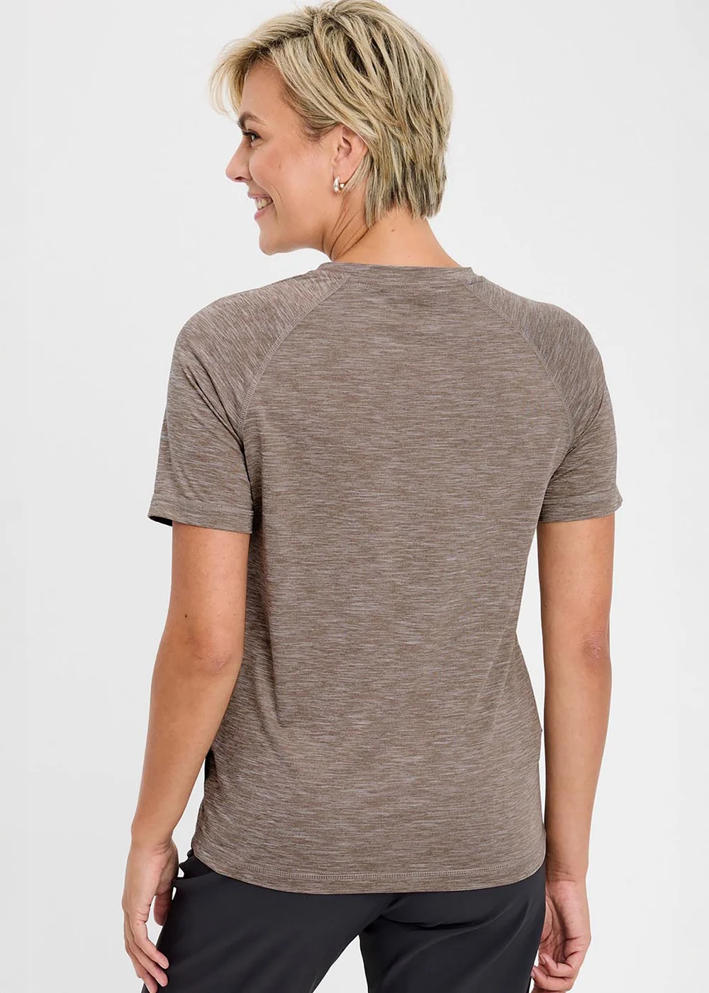 Cotton Traders Mocha Breathable Crew Neck T-Shirt - S Image 4