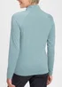 Cotton Traders Iced Aqua Breathable Half Zip T-Shirt - M Image 4