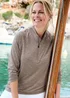 Cotton Traders Mocha Breathable Half Zip T-Shirt - S Image 1