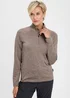 Cotton Traders Mocha Breathable Half Zip T-Shirt - S Image 2