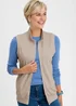 Cotton Traders Light Pebble Sleeveless Zip Through Top - L Image 3