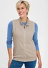 Cotton Traders Light Pebble Sleeveless Zip Through Top - L Image 1