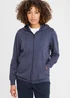 Cotton Traders Steel Blue Cotton Hooded Zip Through Sweat Top - S Image 1