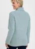 Cotton Traders Iced Aqua Coastal Button Neck Top - M Image 4