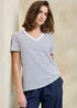 Cotton Traders White Essential Short Sleeve Stripe V-Neck T-Shirt - 26 Image 2
