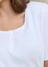 Cotton Traders White Wrinkle Free Button Neck Top - 22 Image 2