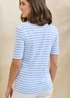 Cotton Traders Pale Sky Wrinkle Free Stripe Button Neck Top - 12 Image 4