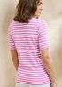 Cotton Traders Light Orchid Wrinkle Free Stripe Button Neck Top - 18 Image 4