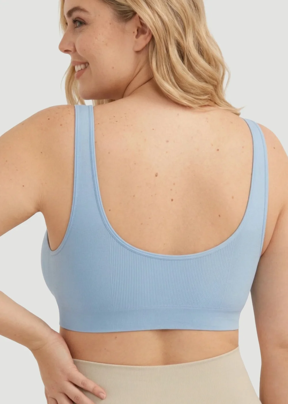 Conturve Pale Blue Daily Comfort Throw-on Wirefree Bra - 3XL Image 2
