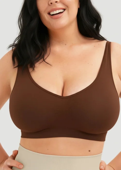 Conturve Brown Daily Comfort Throw On Wirefree Bra - S Image 1