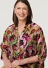 Izabel London Pink Floral Button 3/4 Sleeve Relaxed Blouse - 16 Image 3