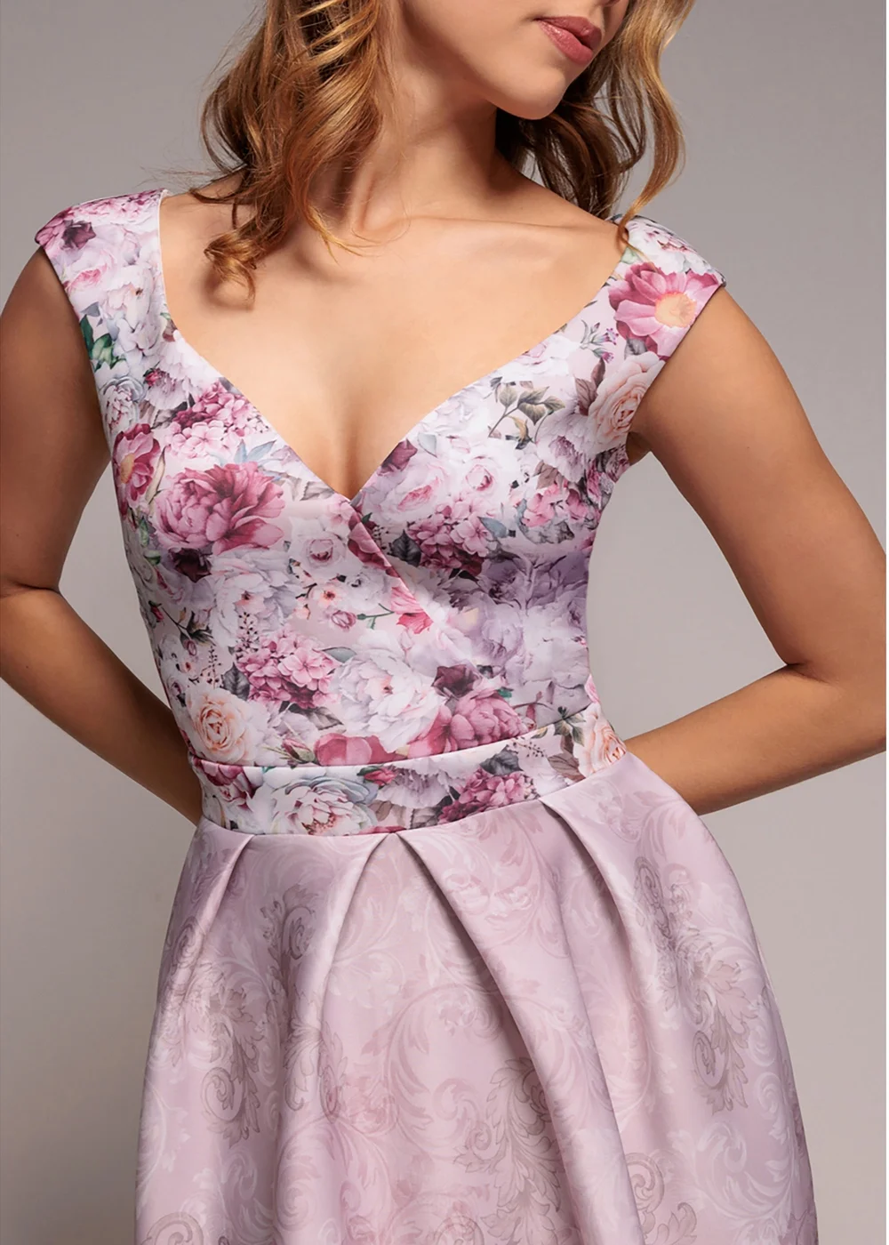 Goddiva Blush Sweetheart Floral Midi Dress - 12 Image 3