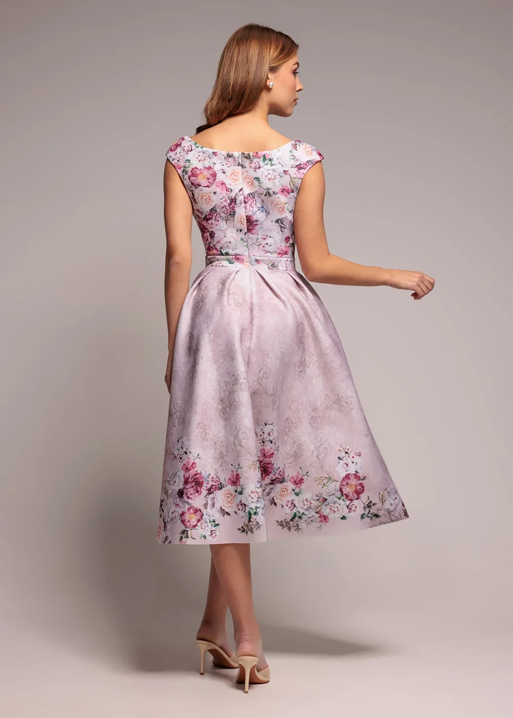Goddiva Blush Sweetheart Floral Midi Dress - 12 Image 2