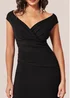 Goddiva Black Bardot Pleated Midi Dress - 18 Image 3