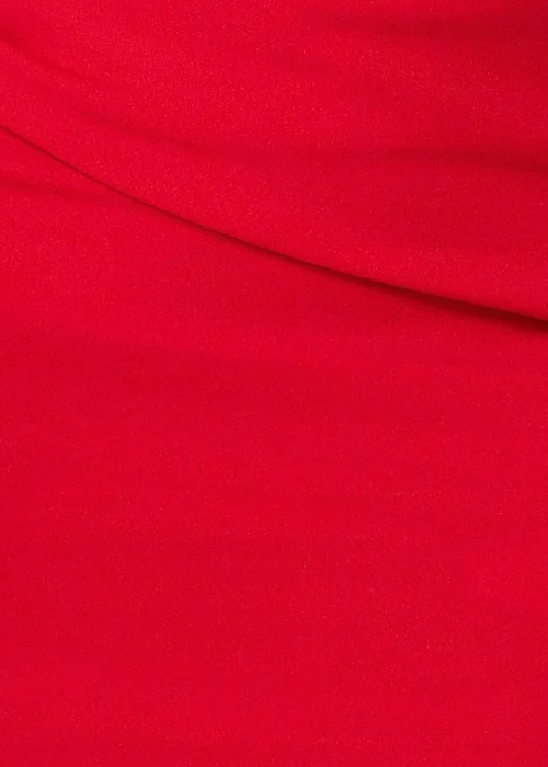 Goddiva Red Bardot Pleated Midi Dress - 10 Image 4