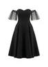 Goddiva Black Scuba & Polka Mesh Off The Shoulder Midi Dress - 10 Image 5