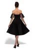 Goddiva Black Scuba & Polka Mesh Off The Shoulder Midi Dress - 10 Image 2