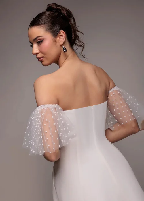 Goddiva White Scuba & Polka Mesh Off The Shoulder Midi Dress - 12 Image 3