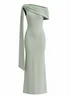 Goddiva Sage Green Sash One Shoulder Bardot Maxi Dress - 18 Image 5
