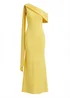Goddiva Butter Yellow Sash One Shoulder Bardot Maxi Dress - 18 Image 5