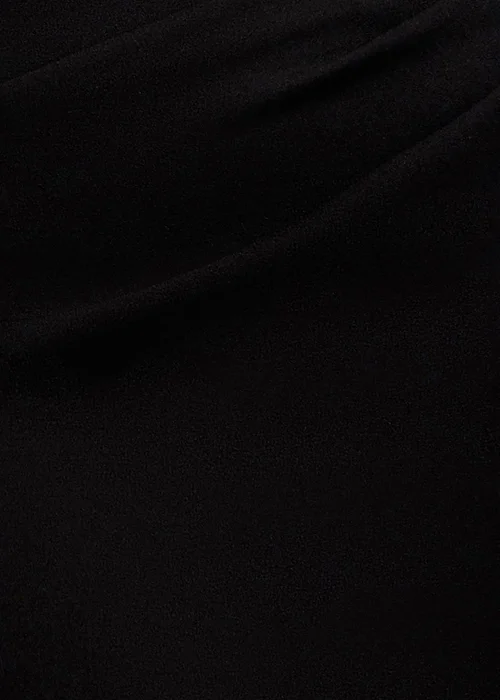 Goddiva Black One Shoulder Chiffon Cape Crepe Maxi Dress - 8 Image 4