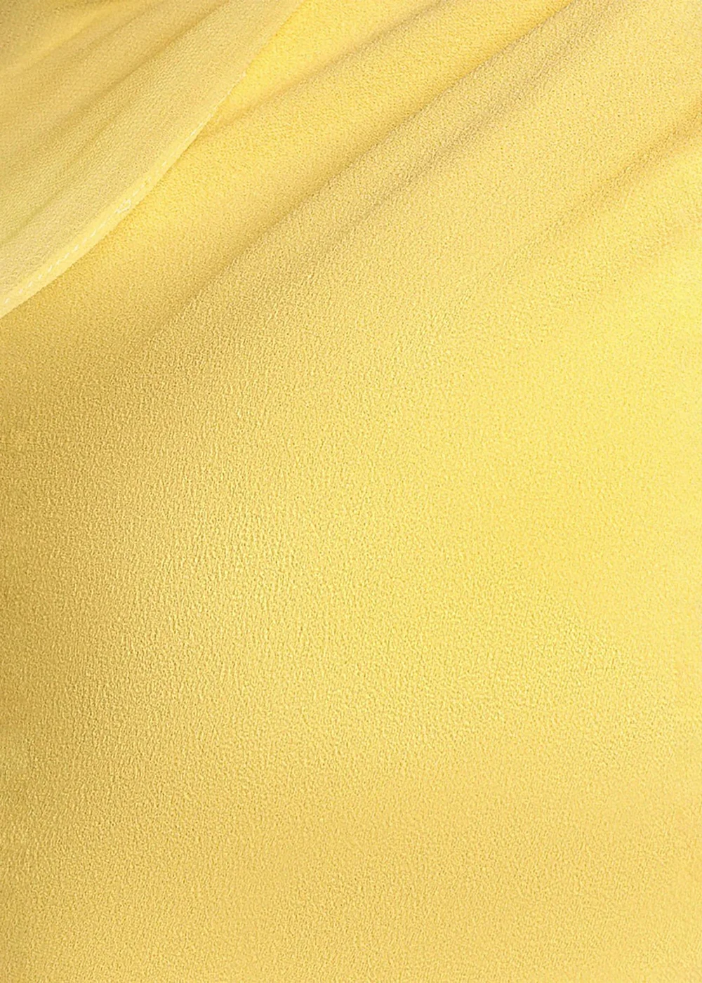 Goddiva Butter Yellow One Shoulder Chiffon Cape Crepe Maxi Dress - 10 Image 4