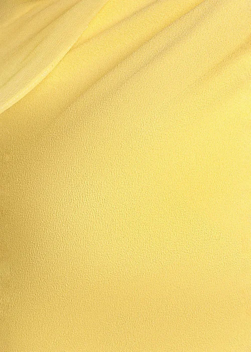 Goddiva Butter Yellow One Shoulder Chiffon Cape Crepe Maxi Dress - 10 Image 4