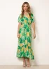 Blue Vanilla Green Pineapple Double V Midi Dress - M/L Image 1