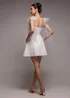 Goddiva White Scuba & Polka Mesh Bella Bow Multiway Skater Mini Dress - 16 Image 2