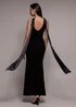 Goddiva Black Satin Multi Tie Halterneck Maxi Dress - 18 Image 2