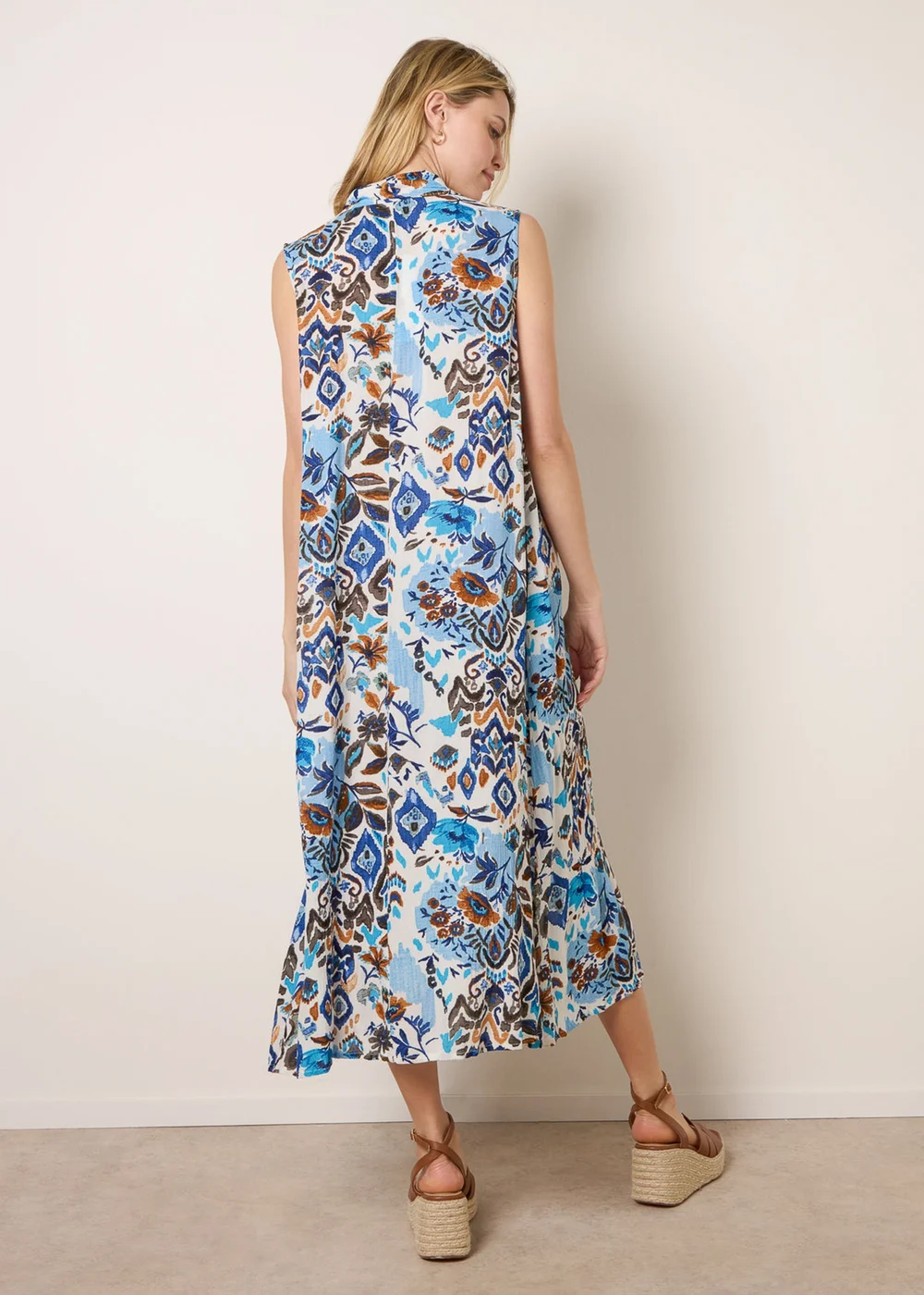 Blue Vanilla Blue V Neck Loose Fit Maxi Dress - S/M Image 4