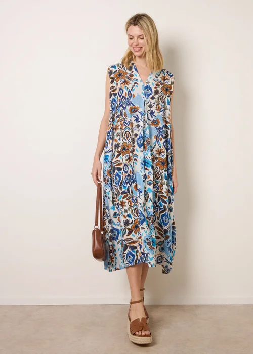Blue Vanilla Blue V Neck Loose Fit Maxi Dress - S/M Image 3