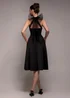 Goddiva Black Scuba & Polka Mesh Bella Bow Multiway A Line Midi Dress - 16 Image 2