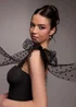 Goddiva Black Scuba & Polka Mesh Bella Bow Multiway A Line Midi Dress - 16 Image 3