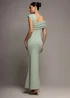 Goddiva Sage Green One Shoulder Asymmetric Scuba Crepe Maxi Dress - 12 Image 2