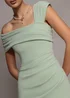 Goddiva Sage Green One Shoulder Asymmetric Scuba Crepe Maxi Dress - 12 Image 3