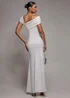 Goddiva White One Shoulder Asymmetric Scuba Crepe Maxi Dress - 8 Image 1