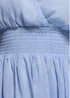 Goddiva Light Blue Plain Lurex Chiffon Tiered Midi Dress - 18 Image 4