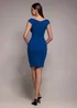 Goddiva Royal Blue Bardot Pleated Midi Dress - 12 Image 2
