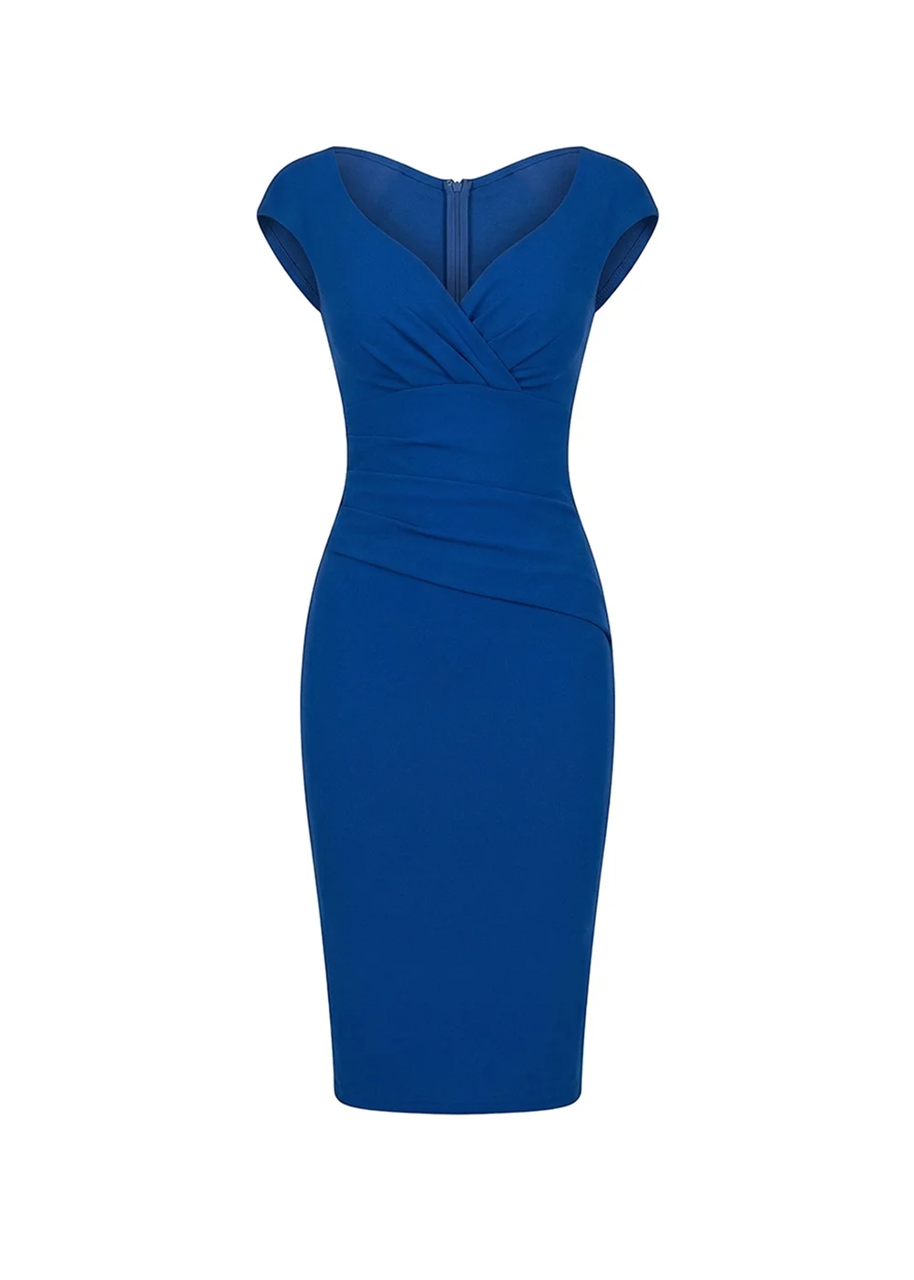 Goddiva Royal Blue Bardot Pleated Midi Dress - 12 Image 5