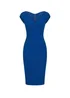 Goddiva Royal Blue Bardot Pleated Midi Dress - 12 Image 5