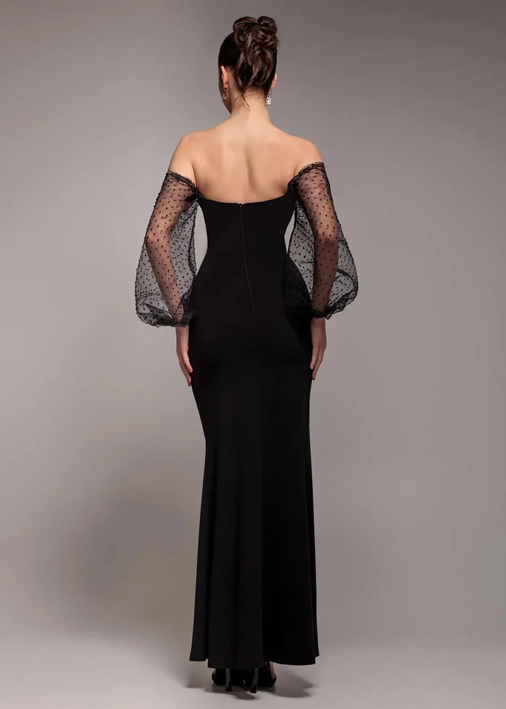 Goddiva Black Dobby Organza Bishop Sleeve Multiway Maxi Dress - 10 Image 2
